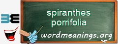 WordMeaning blackboard for spiranthes porrifolia